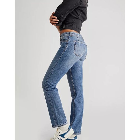 Free People Denim - We The Free Free People CRVY Siren Low Rise Straight Leg Jeans Size 32